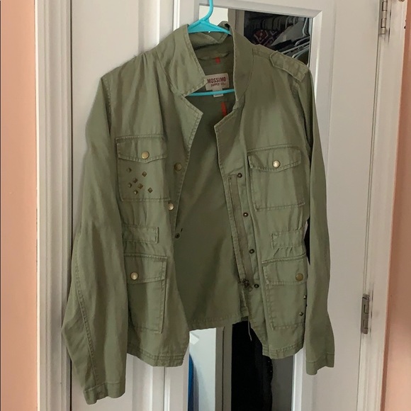 Mossimo Light Army Green Coat with Gold Studs - Picture 1 of 8